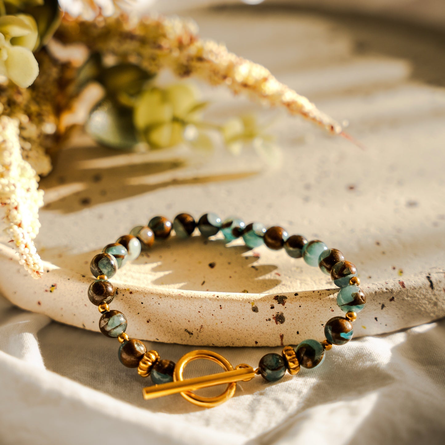 Bracelet Jaspe Bleu clair