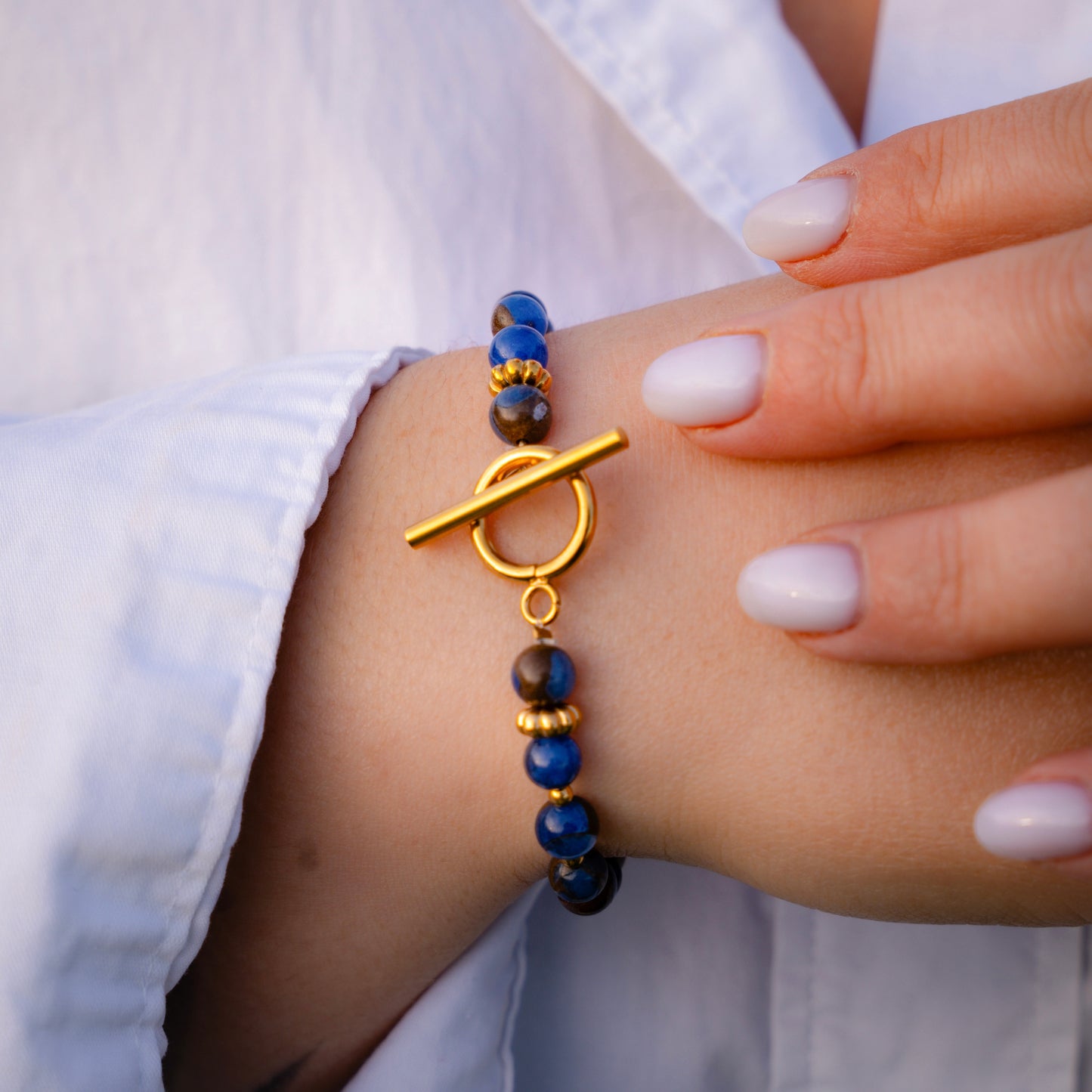 Bracelet Jaspe Bleu