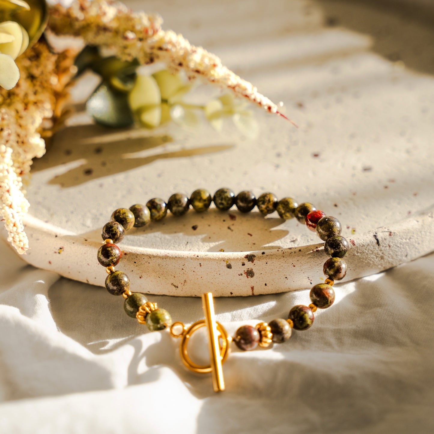 Bracelet Jaspe sang du dragon