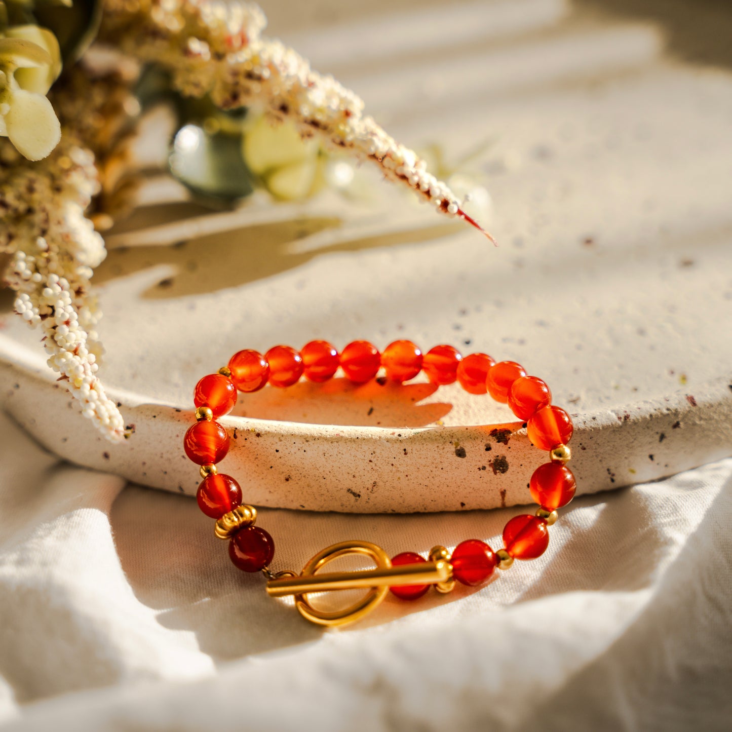 Bracelet cornaline rouge