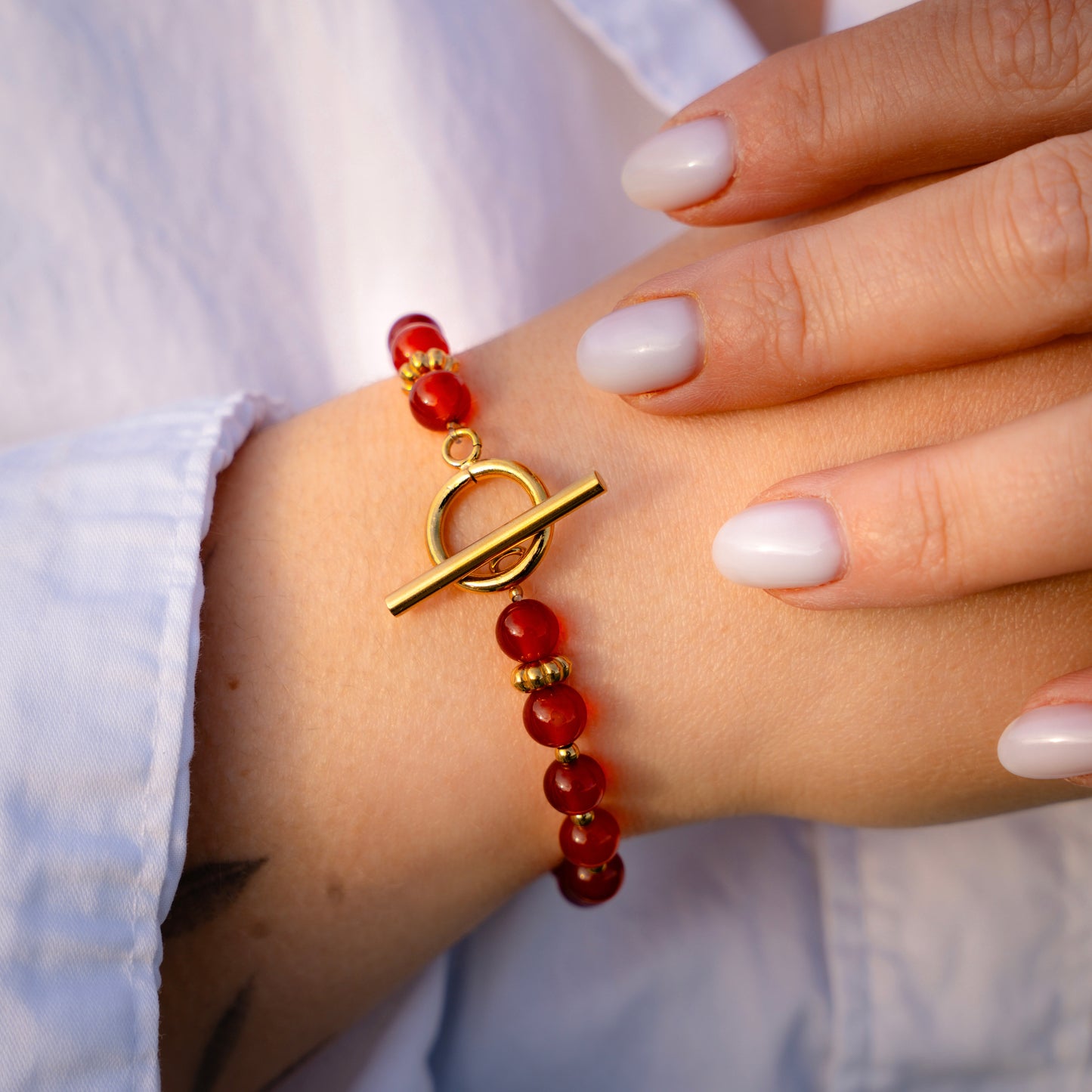 Bracelet cornaline rouge