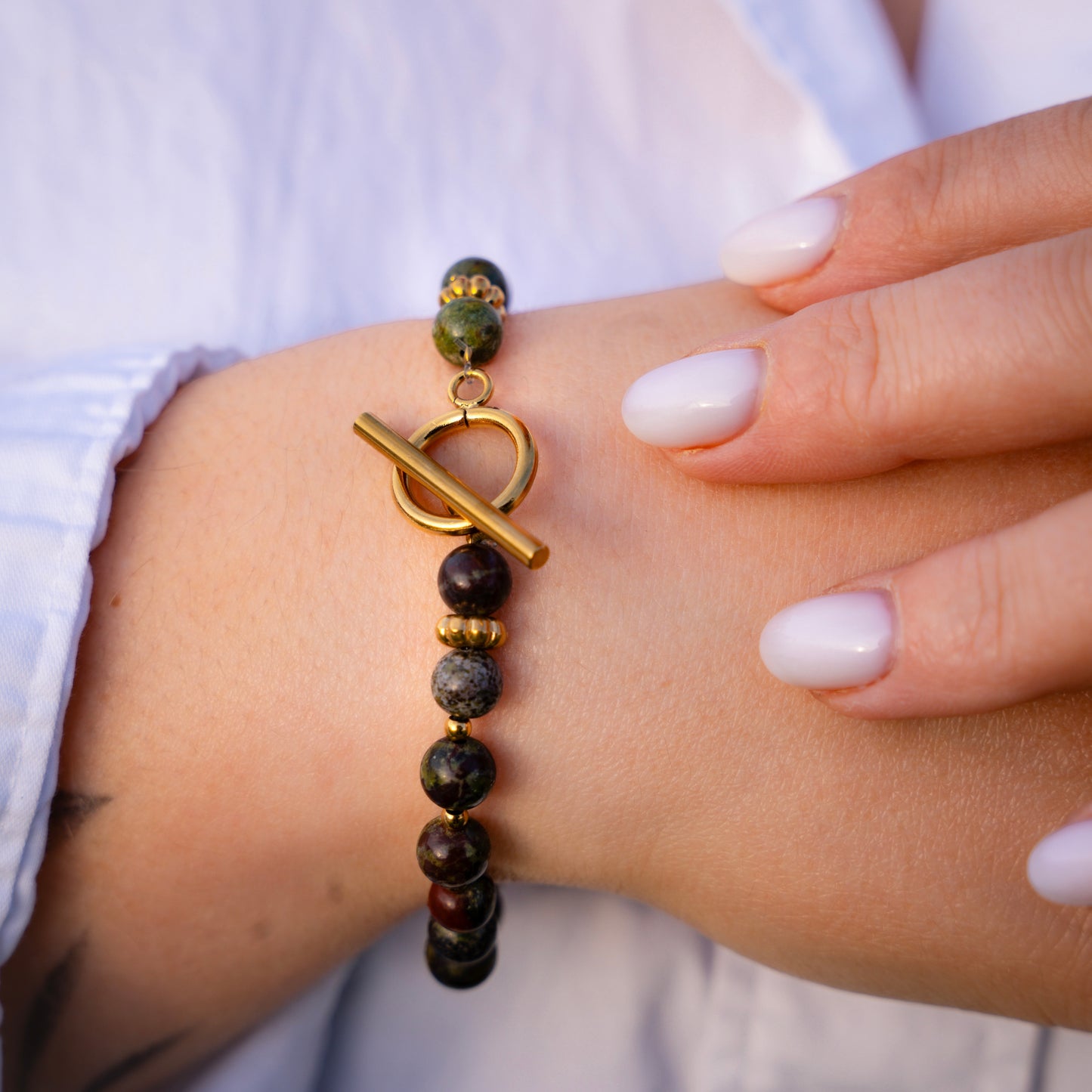 Bracelet Jaspe sang du dragon