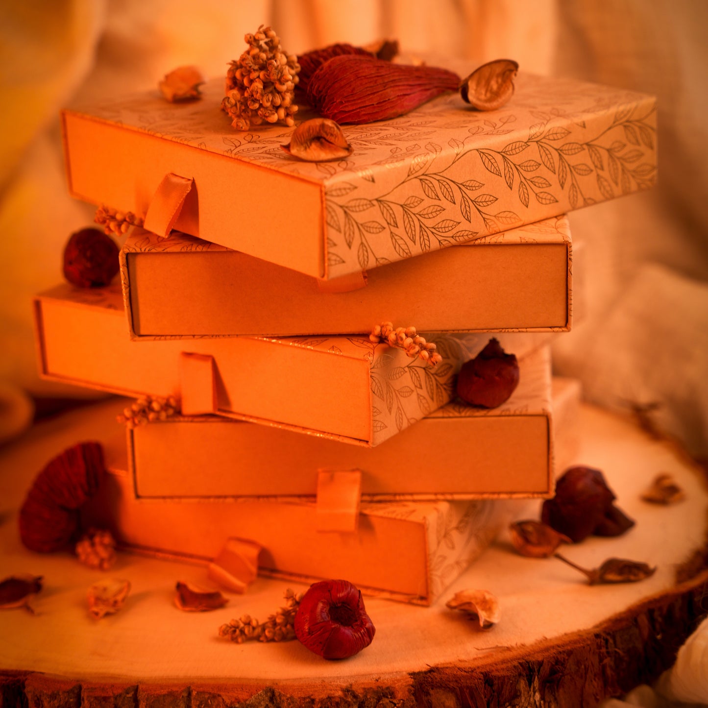 Box mystère Automne - boucles  interchangeables et symboliques en perles naturelles